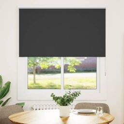 Berkfield Home Roller Blind Blackout Black 125x130 cm Fabric Width 121.6 cm Polyester - thumbnail 1