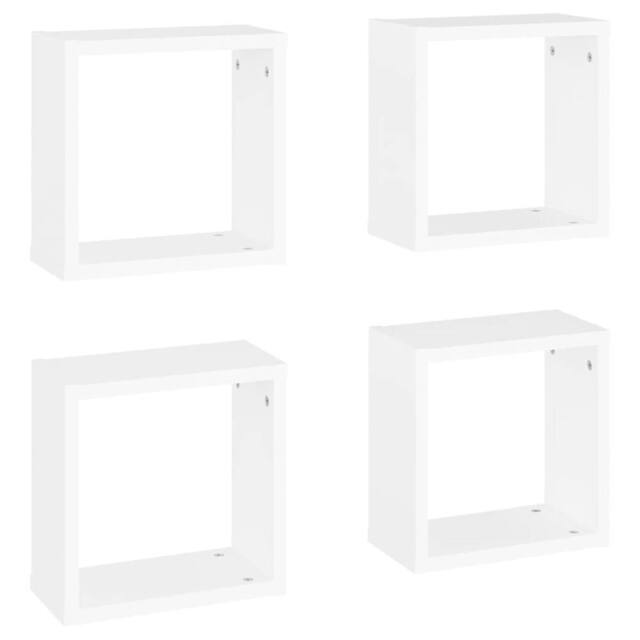 Berkfield Home Wall Cube Shelves 4 pcs White 30x15x30 cm - Size: 30 x 15 x 30 cm - image 1