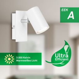BRILONER Metal White GU10 LED Wall Spot Light - thumbnail 2