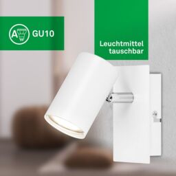 BRILONER Metal White GU10 LED Wall Spot Light - thumbnail 6