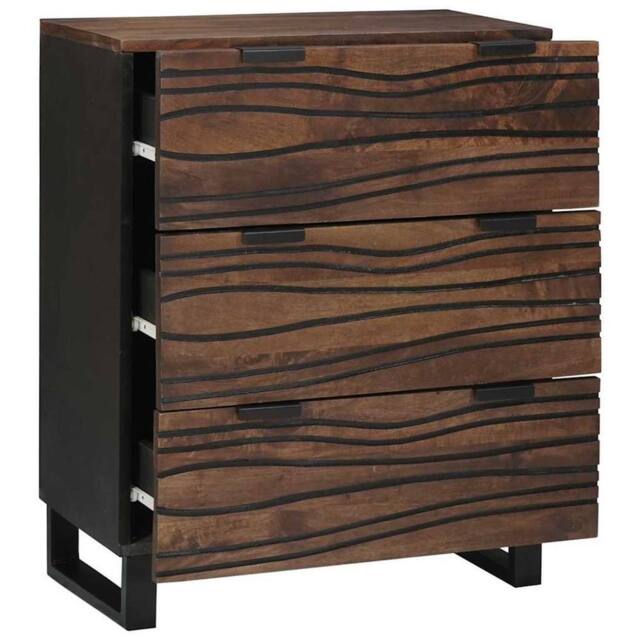 Berkfield Home Sideboard - 60x33.5x75 cm, made of solid mango wood in Brown - Size: 60x33.5x75 cm - image 1