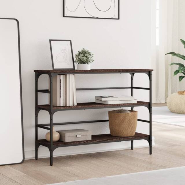 Berkfield Home Decorative Console Table Brown Oak 100x32x75 cm Engineered Wood - Size: 100 x 32 x 75 cm - image 1