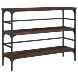 Berkfield Home Decorative Console Table Brown Oak 100x32x75 cm Engineered Wood - Size: 100 x 32 x 75 cm - thumbnail 3