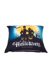 Living and Home 2Pcs Halloween Pumpkin & Haunted House Printed Throw Pillow - Size: 45 cm x 45 cm - thumbnail 4