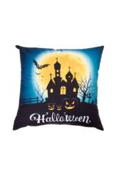 Living and Home 2Pcs Halloween Pumpkin & Haunted House Printed Throw Pillow - Size: 45 cm x 45 cm - thumbnail 3