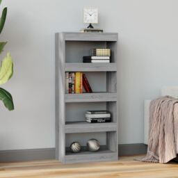 Berkfield Home Book Cabinet/Room Divider Grey Sonoma 60x30x135 cm Engineered Wood - Size: 60 x 30 x 135 cm - thumbnail 4