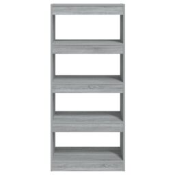 Berkfield Home Book Cabinet/Room Divider Grey Sonoma 60x30x135 cm Engineered Wood - Size: 60 x 30 x 135 cm - thumbnail 5