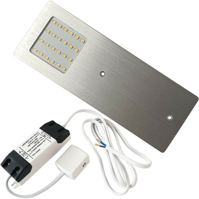 Loops 1x ALUMINIUM Ultra-Slim Rectangle Under Cabinet Kitchen Light & Driver Kit - Natural White LED - image 1