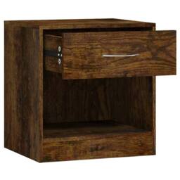 Berkfield Home Bedside Cabinets 2 pcs with Drawer Smoked Oak in Brown - thumbnail 7