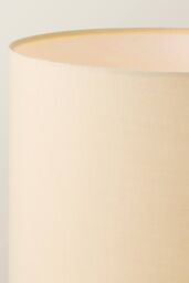 ValueLights Henry Wooden Base Midi Floor Lamp with Tall Fabric Shade with LED Bulb in Cream - thumbnail 4