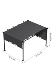 Living and Home 10 x 10/13FT Outdoor Pergola with Adjustable Canopy in Dark Grey - Size: Large - thumbnail 5