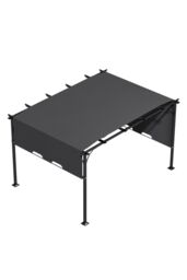 Living and Home 10 x 10/13FT Outdoor Pergola with Adjustable Canopy in Dark Grey - Size: Large - thumbnail 3