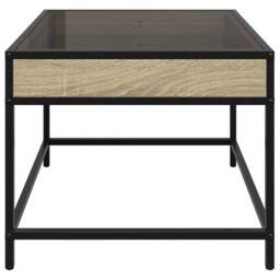 Berkfield Home Coffee Table with Infinity LED Sonoma Oak 50x50x41 cm in Brown - Size: 50 x 50 x 41 cm - thumbnail 7