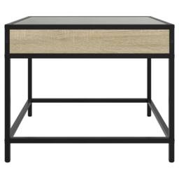 Berkfield Home Coffee Table with Infinity LED Sonoma Oak 50x50x41 cm in Brown - Size: 50 x 50 x 41 cm - thumbnail 6