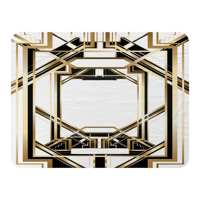 Benjamin Tate Design Art Deco Golden Black Frame Blanket in Natural - Size: 120 cm x 150 cm - image 1
