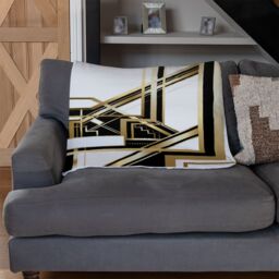 Benjamin Tate Design Art Deco Golden Black Frame Blanket in Natural - Size: 120 cm x 150 cm - thumbnail 2