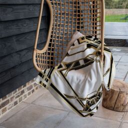 Benjamin Tate Design Art Deco Golden Black Frame Blanket in Natural - Size: 120 cm x 150 cm - thumbnail 4