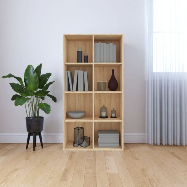 Berkfield Home Book Cabinet/Sideboard Sonoma Oak 66x30x130 cm Engineered Wood in Brown - Size: 66 x 30 x 130 cm - image 1