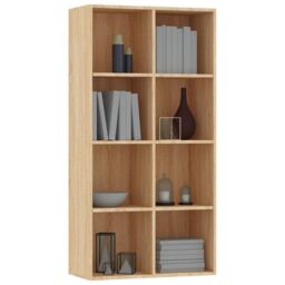 Berkfield Home Book Cabinet/Sideboard Sonoma Oak 66x30x130 cm Engineered Wood in Brown - Size: 66 x 30 x 130 cm - thumbnail 3