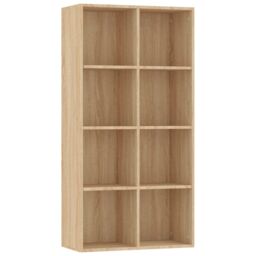 Berkfield Home Book Cabinet/Sideboard Sonoma Oak 66x30x130 cm Engineered Wood in Brown - Size: 66 x 30 x 130 cm - thumbnail 2