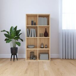 Berkfield Home Book Cabinet/Sideboard Sonoma Oak 66x30x130 cm Engineered Wood in Brown - Size: 66 x 30 x 130 cm - thumbnail 1
