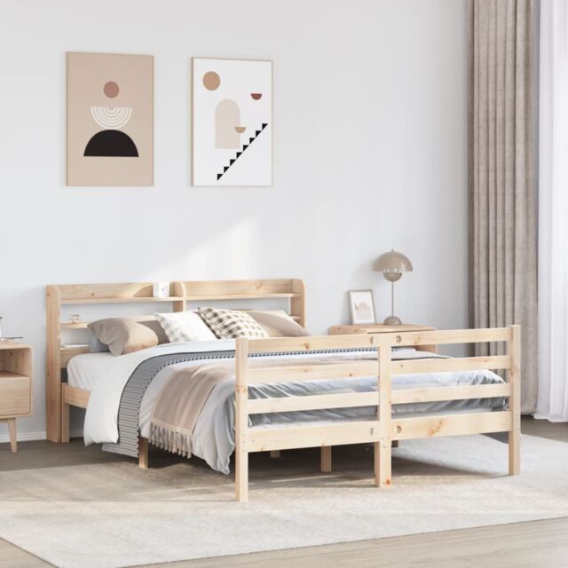 Berkfield Home Bed Frame with Headboard without Mattress 160x200 cm in Brown - image 1