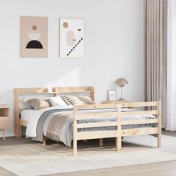 Berkfield Home Bed Frame with Headboard without Mattress 160x200 cm in Brown - thumbnail 1