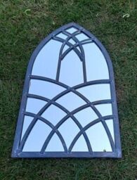 Inspirational Gifting Shillington Arched Window Mirror Screen for a Home or Garden 40cm in Grey - thumbnail 5