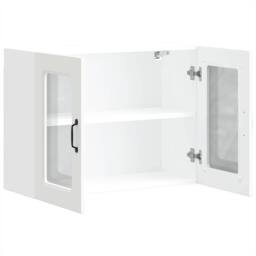 Berkfield Home Kitchen Wall Cabinet with Glass Door Kalmar White Engineered Wood - thumbnail 6
