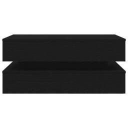 Berkfield Home Modern Coffee Table with LED Lights Black Oak 90x50x40 cm - Size: 90 x 50 x 40 cm - thumbnail 7