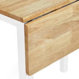Cheshire Linwood 75cm Drop Leaf Square Extending Dining Table - White & Oak - thumbnail 5