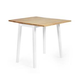 Cheshire Linwood 75cm Drop Leaf Square Extending Dining Table - White & Oak
