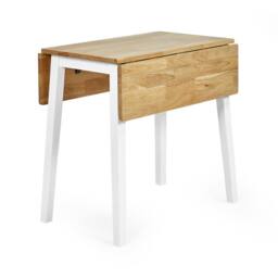 Cheshire Linwood 75cm Drop Leaf Square Extending Dining Table - White & Oak - thumbnail 2