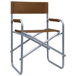 Berkfield Home Director's Chairs 2 pcs Steel Brown - thumbnail 1