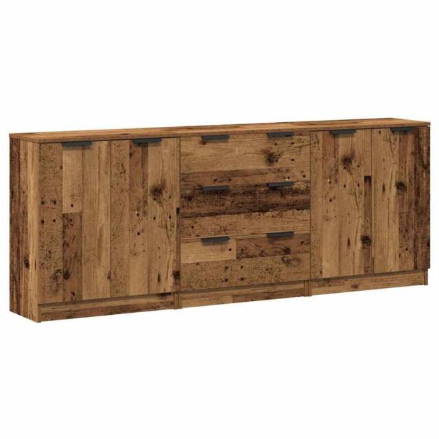 Berkfield Home Sideboards 3 pcs Old Wood 60x30x70 cm Engineered Wood in Brown - Size: 60 x 30 x 70 cm - image 1