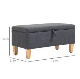 STILVORA Storage Stool with Padded Top in Grey - thumbnail 3