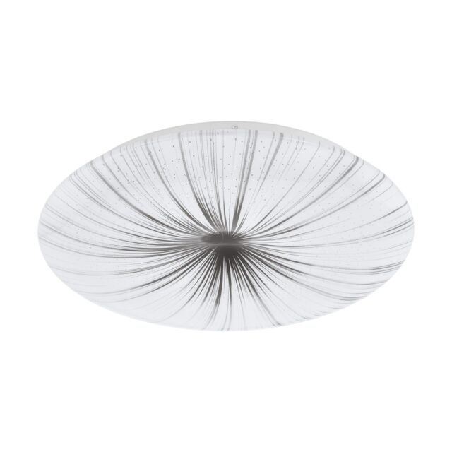 Loops Wall Flush Ceiling Light Colour White Shade White Silver Plastic Bulb LED 24W - image 1