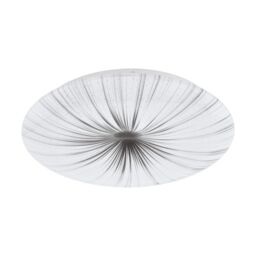 Loops Wall Flush Ceiling Light Colour White Shade White Silver Plastic Bulb LED 24W - thumbnail 1