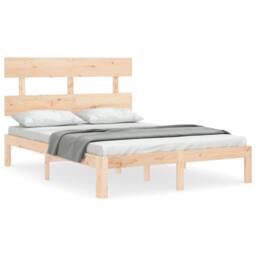 Berkfield Home Bed Frame with Headboard 140x190 cm Solid Wood in Brown - thumbnail 2
