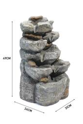 H&O Direct LED Water Feature Electric Fountain Garden Decor in Natural - thumbnail 6