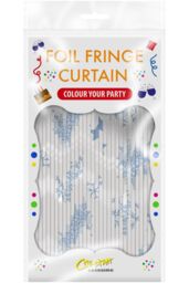 Netagon Shimmer Tinsel Curtain Christmas Snow Design 3M x 1M Blue - thumbnail 2