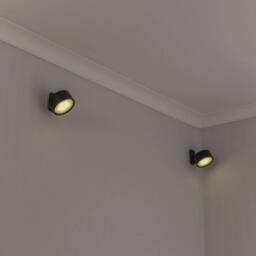 EONLION 2x Easy Fit Touch Wall Light Fittings Rechargeable LED Lamps in Black - thumbnail 4