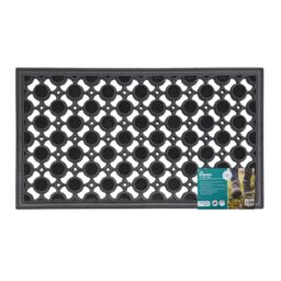 JVL Elipses Circles Rubber Doormat 40x70 x 2 pack in Black - Size: 40 cm x 70 cm - thumbnail 2