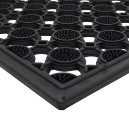 JVL Elipses Circles Rubber Doormat 40x70 x 2 pack in Black - Size: 40 cm x 70 cm - thumbnail 4