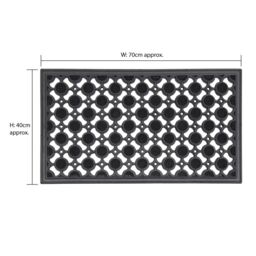 JVL Elipses Circles Rubber Doormat 40x70 x 2 pack in Black - Size: 40 cm x 70 cm - thumbnail 6