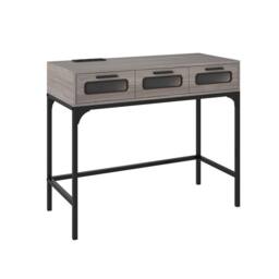 Gymax Console Table 90 CM Entryway Table With LED Lights Outlets USB Ports in Grey - thumbnail 5