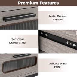 Gymax Console Table 90 CM Entryway Table With LED Lights Outlets USB Ports in Grey - thumbnail 8