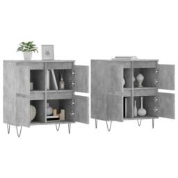 Berkfield Home Sideboards 2 pcs Concrete Grey Engineered Wood - thumbnail 1