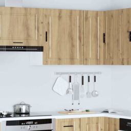 Berkfield Home Kitchen Wall Cabinet¬†Porto Artisan Oak Engineered Wood in Brown - thumbnail 4