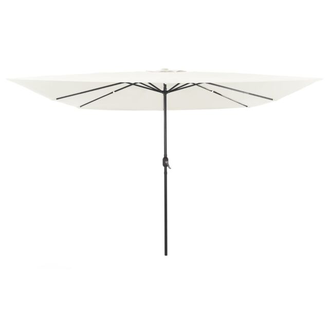 Berkfield Home Square Garden Parasol with LED Lights 295x245 cm Sand White - image 1